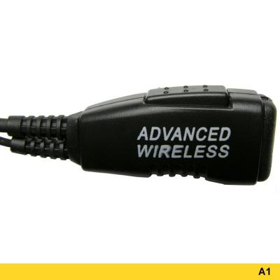 Advanced Wireless Communications A1 Ear Bud Headset with Coil and Two-wire PTT 209715 - AWEB-391-A1