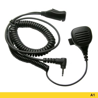 Advanced Wireless Communications A1 Mini Speaker Microphone with Coiled Two-wire PTT - 207681