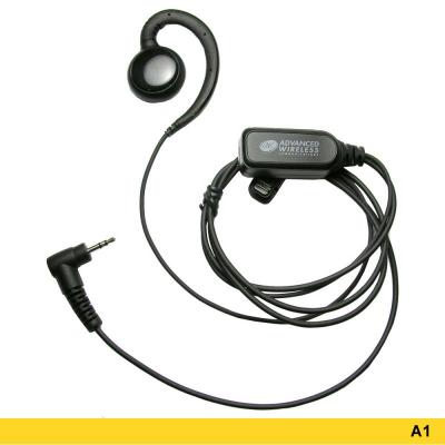 Advanced Wireless Communications A1 Reversible Ear Hook Headset with Two-wire PTT - 221043