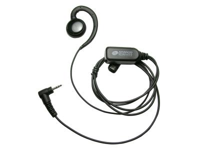 Advanced Wireless Communications A1 Reversible Ear Hook Headset with Two-wire PTT - 221043