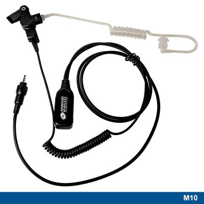 Advanced Wireless Communications M10 Surveillance Headset with Long Acoustic Tube & Two-wire PTT - 221348