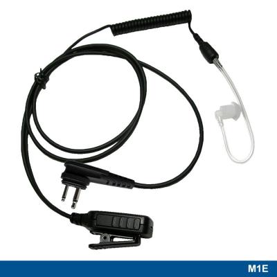 Advanced Wireless Communications M1E Standard Surveillance Headset with Short Acoustic Tube & Two-wire PTT - 215556